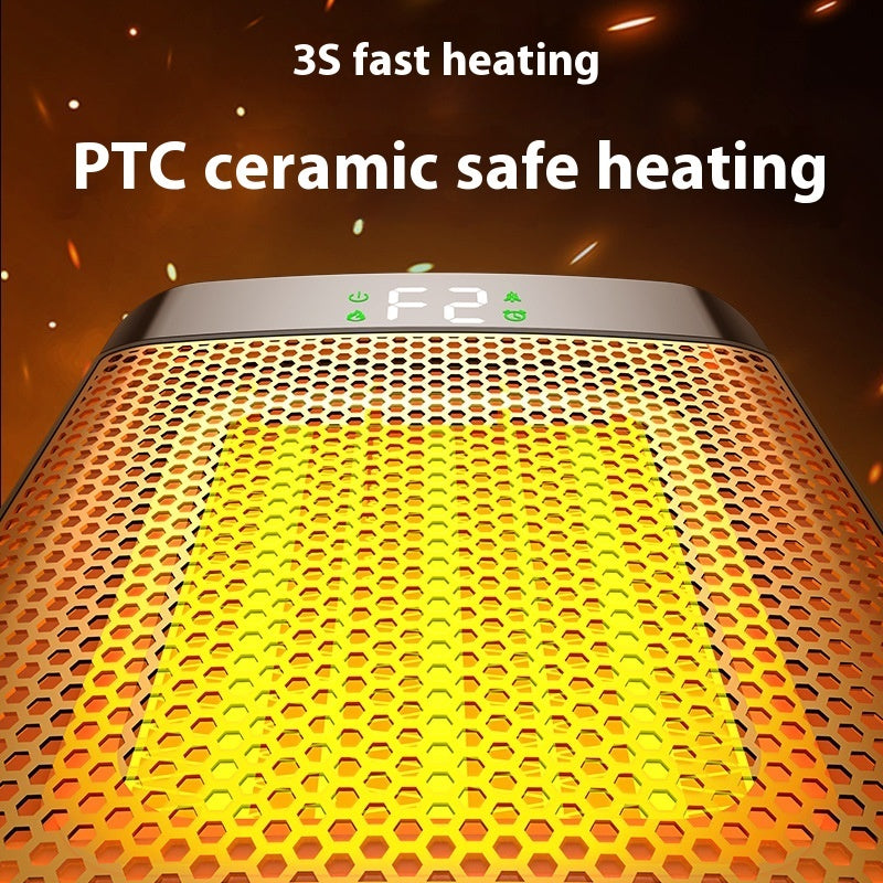 🔥 Tragbarer 1500W Elektroheizer mit 3D Flammeneffekt | PTC Keramik Heizung | Thermostat, Timer & 2 Lüfterstufen | Leiser Innenraum Heizlüfter