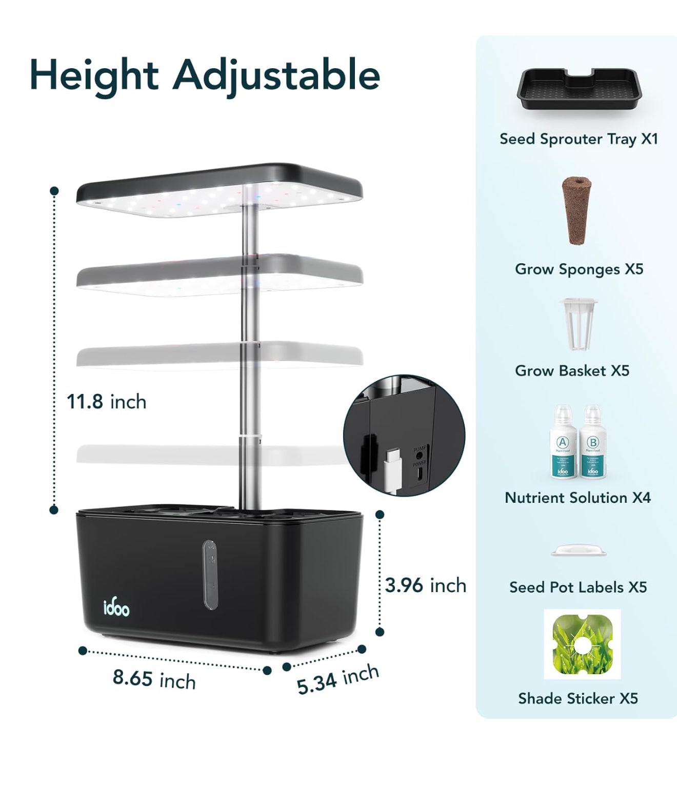 🌱 LED Hydroponik-System für Innenräume | Bodenloser Pflanzenanbau | Kompakt & Modern | Versand kostenlos