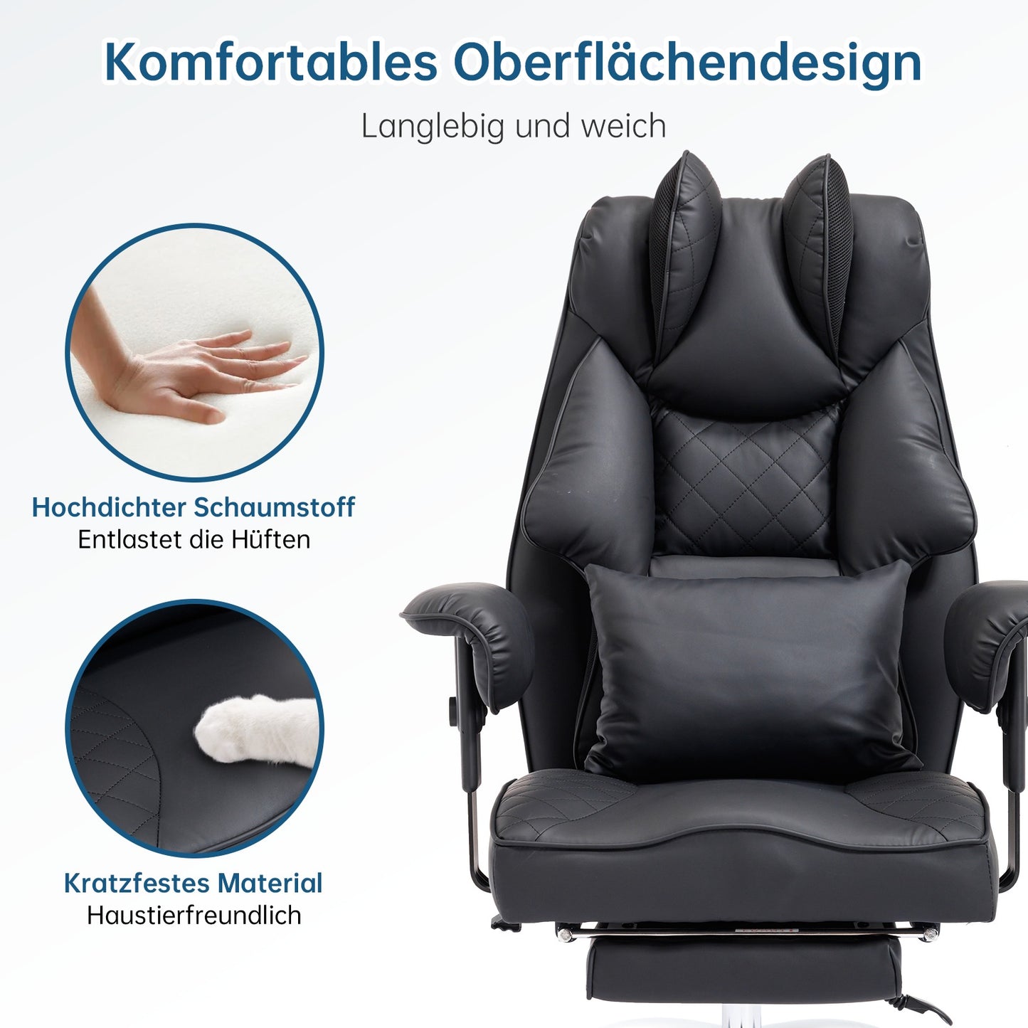 Ergonomischer XXL Bürostuhl – R-Edition mit Fußstütze & Premium Komfort