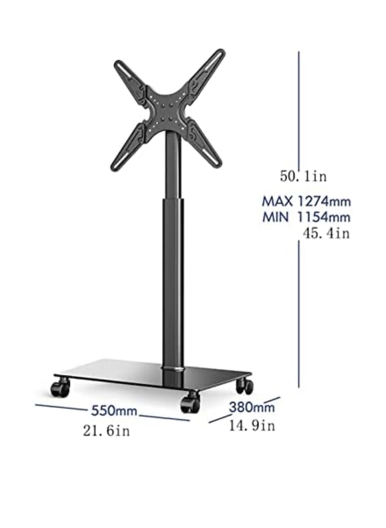 ALTIN™ TV-Ständer für 32–55 Zoll – Höhenverstellbar, Stabil & Elegant – Universeller Bodenständer aus Stahl für Wohnzimmer, Büro & Ausstellung – Bis 35 kg Belastung