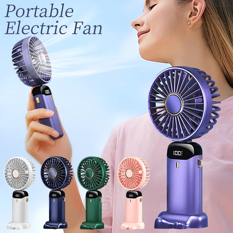 ALTIN™ Tragbarer USB Mini Ventilator – Faltbar, 5 Stufen, Aromatherapie, Digitalanzeige