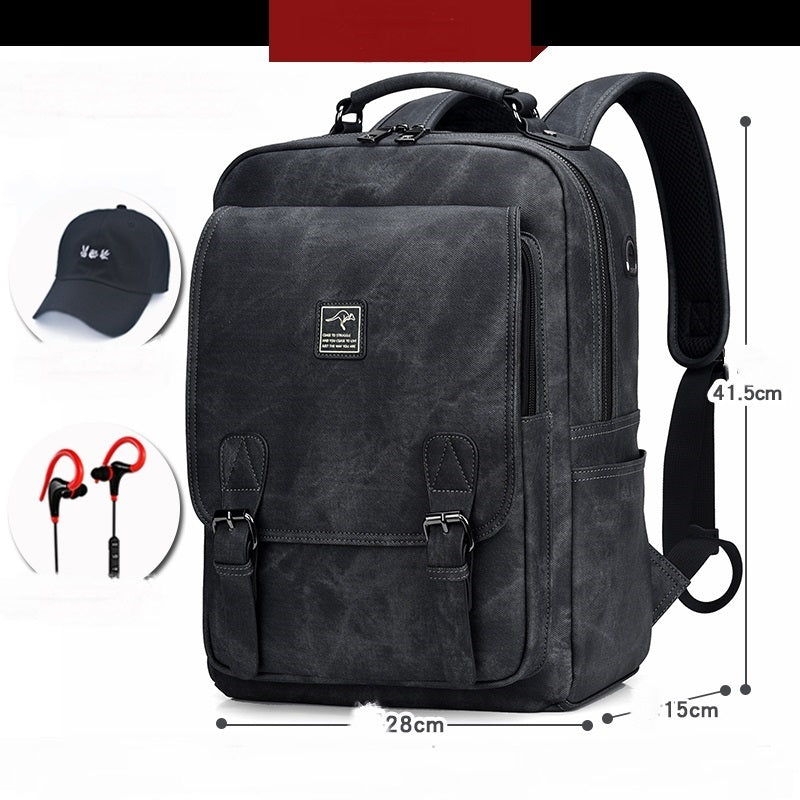 ALTIN™ Tragbarer Herren-Rucksack aus PU-Leder – Vintage Stil, 14-Zoll Laptopfach, Große Kapazität