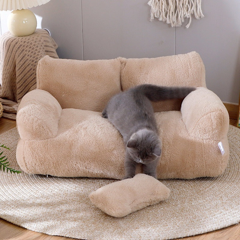 ALTIN™ Warmes Winter-Haustierbett – Weiches Sofa für Katzen & Hunde, Rutschfest & Gemütlich