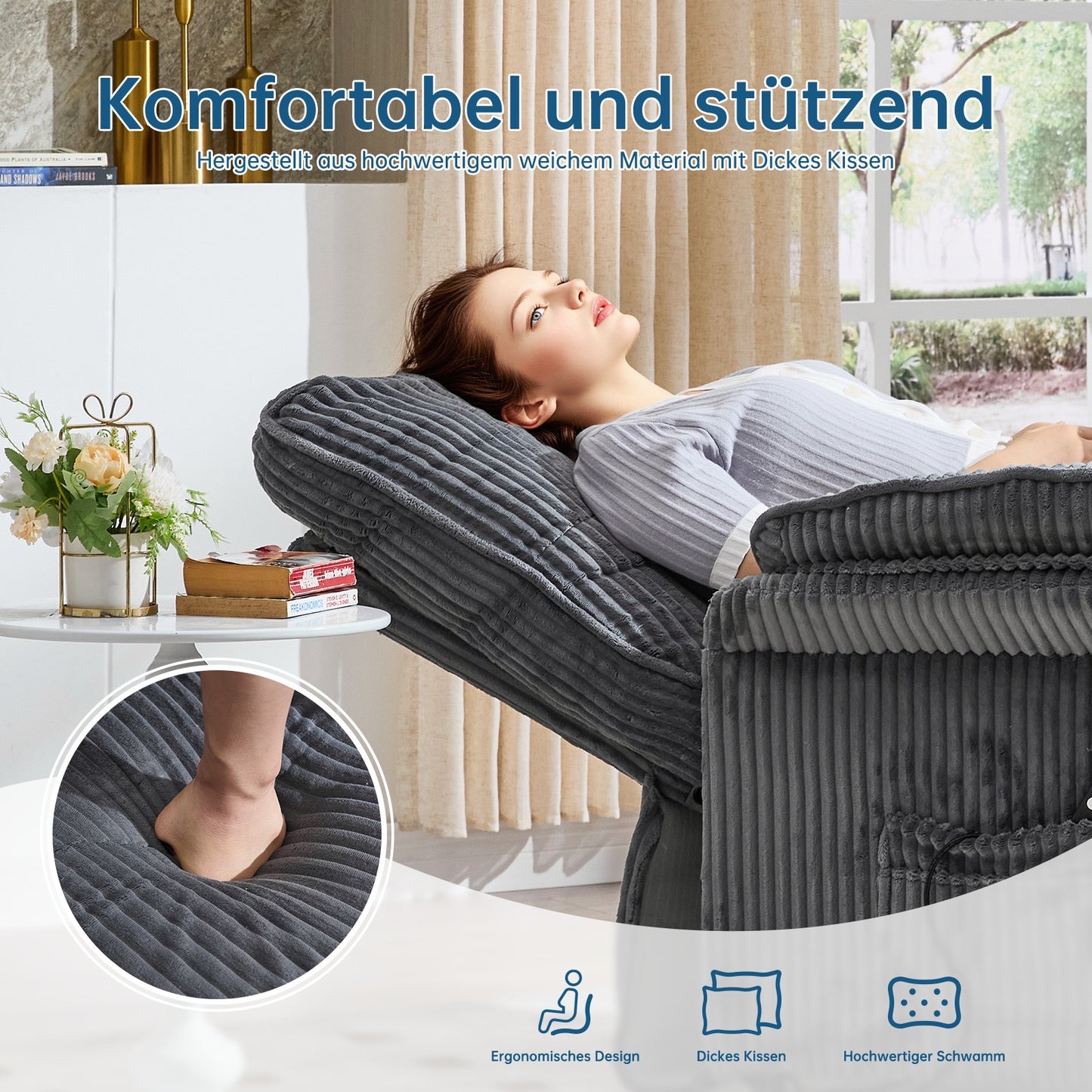 Elektrischer Relaxsessel – Doppelmotor, Luxus Komfort & Funktionalität R-Edition