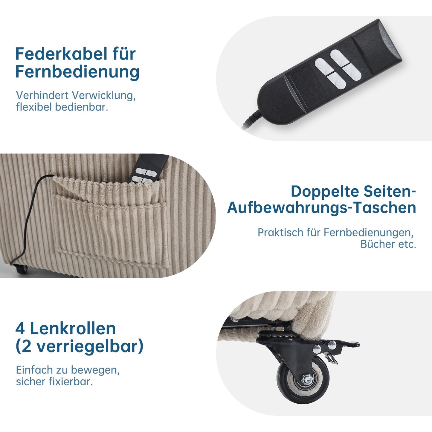 Elektrischer Relaxsessel – Doppelmotor, Luxus Komfort & Funktionalität R-Edition