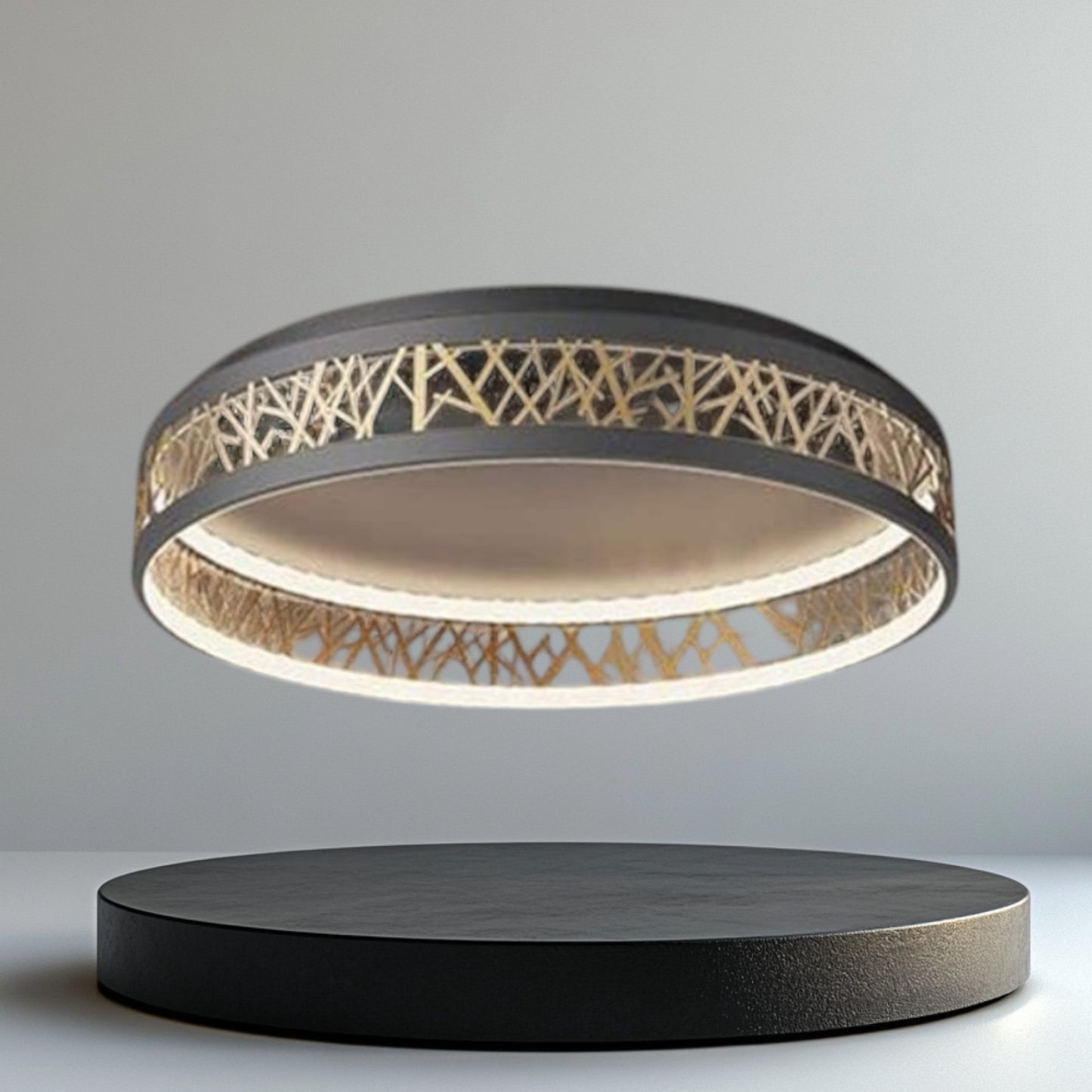 ALTIN™ LED Deckenleuchte mit Fernbedienung – Dimmbar, Ø52 cm, Modernes Schwarz-Gold Design für Wohnzimmer, Schlafzimmer & Büro