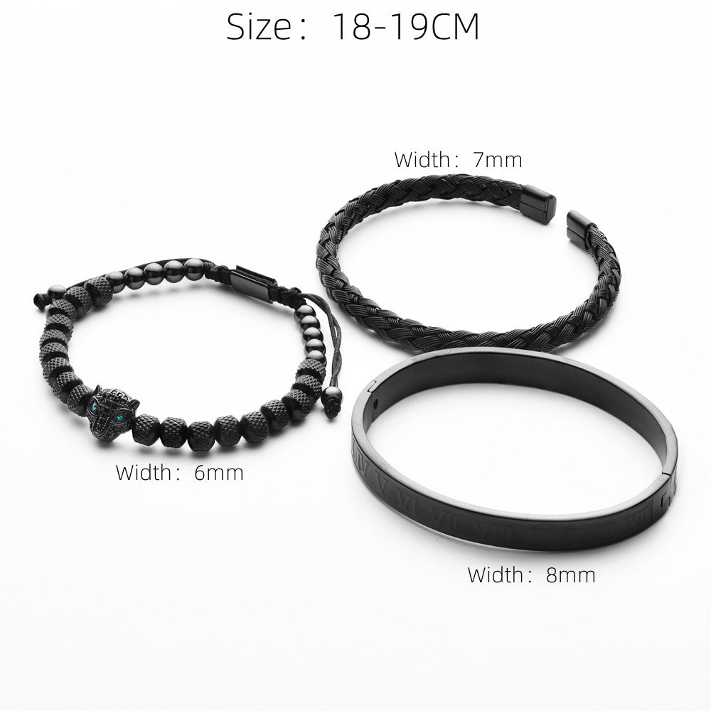 ALTIN™ Ewige Anziehung – Römisches Armband-Set mit Leopardenkopf | Unisex & Leidenschaftlich