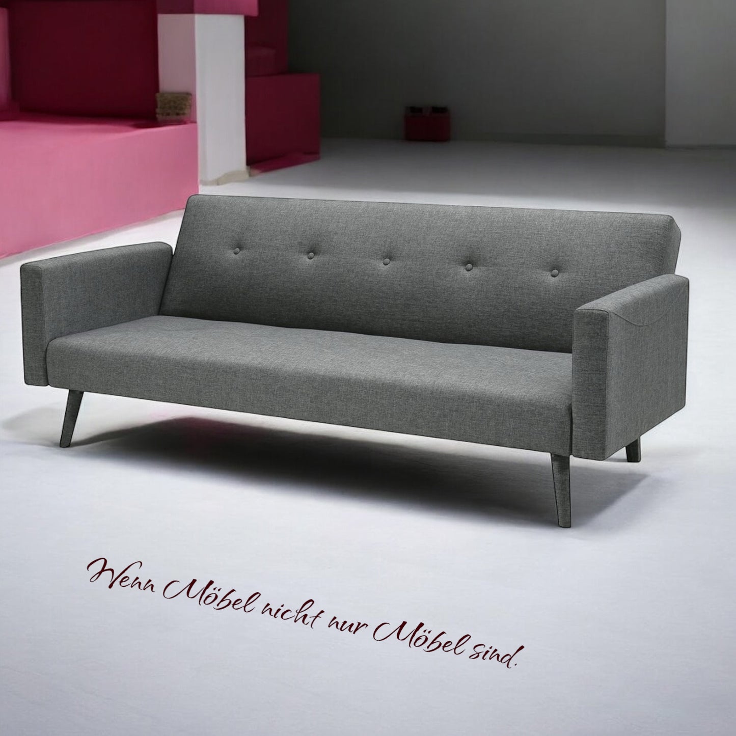 ALTIN™ Schlafsofa Grau & Dunkelgrau – Elegantes 2-in-1 Sofa mit Samtbezug und Klappfunktion für stilvolle Wohn- & Schlafzimmer