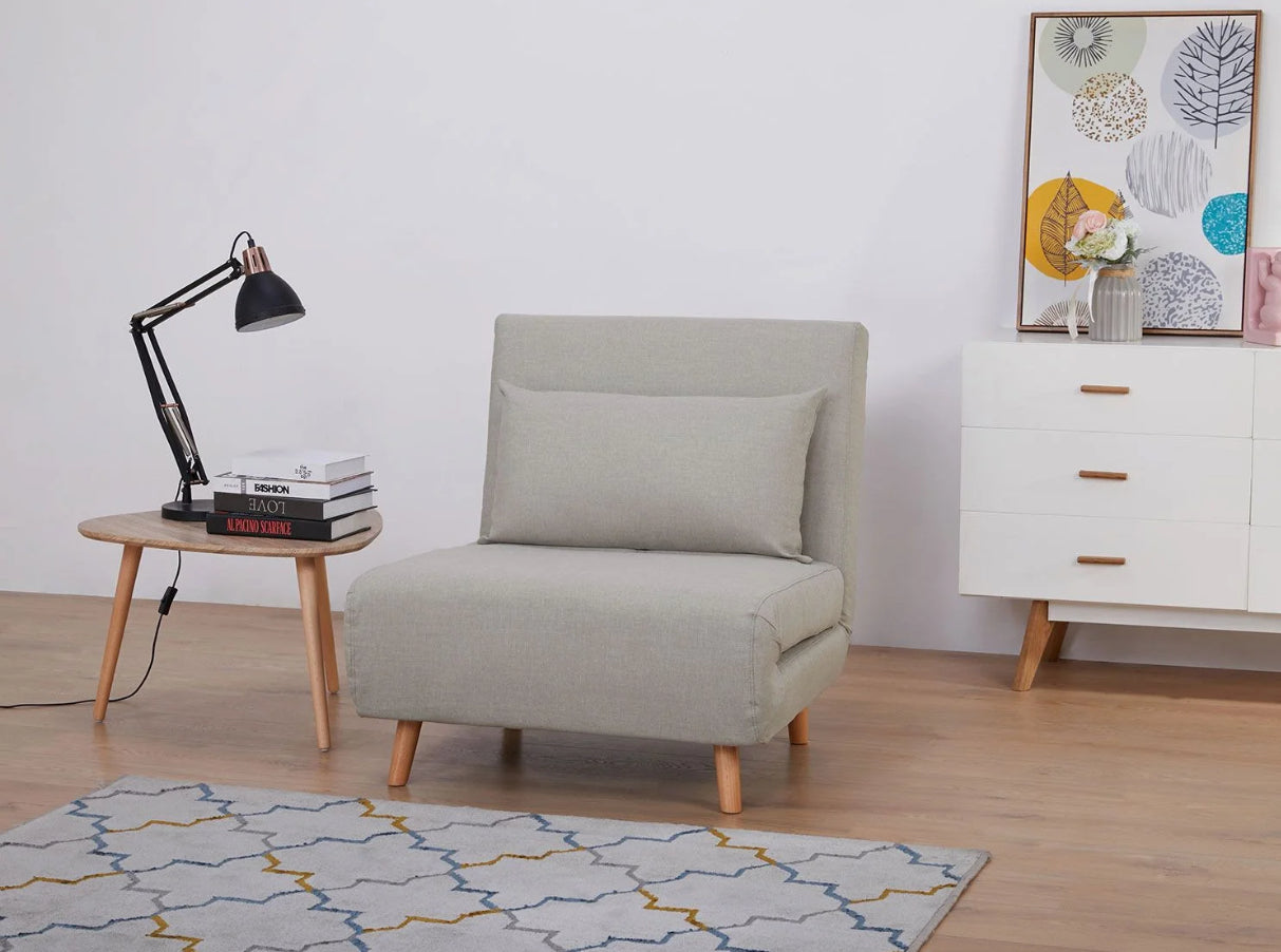 Happy Home Schlafsessel (Hellgrau) – 2-in-1 Sessel & Gästebett | Platzsparend & Komfortabel | Erhältlich bei ALTIN™