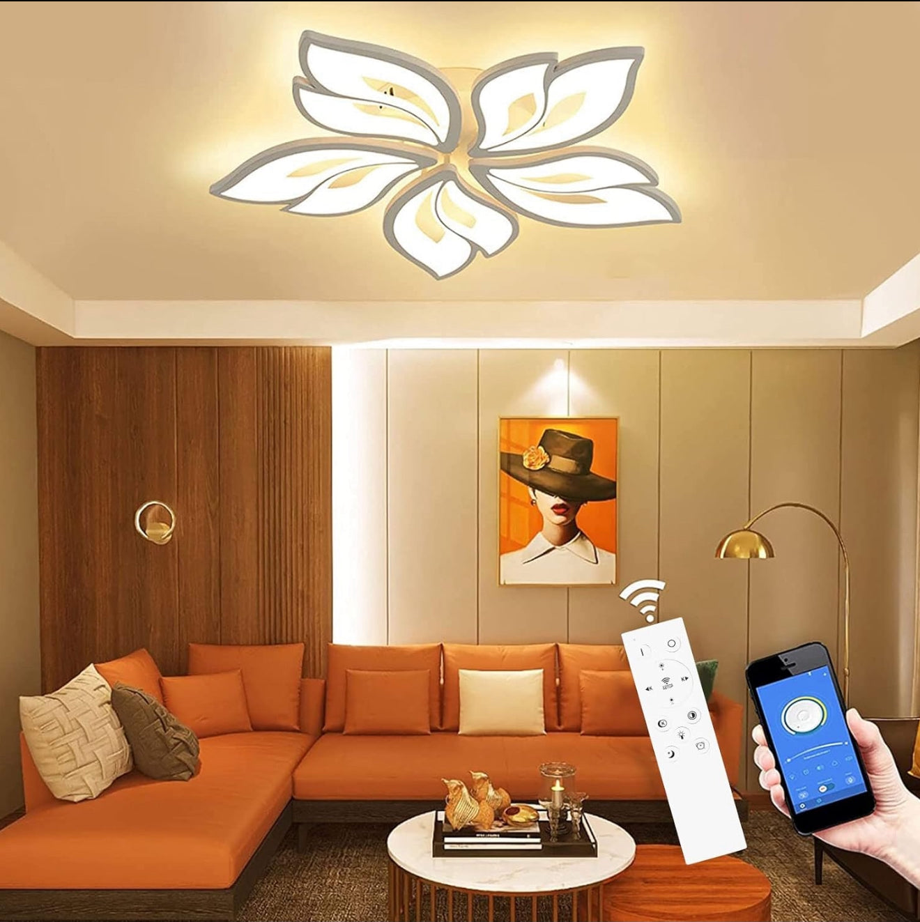 ALTIN™ LED Deckenleuchte Dimmbar 40W–80W – Mit Fernbedienung & Farbsteuerung | Für Wohnzimmer, Schlafzimmer, Kinderzimmer & mehr