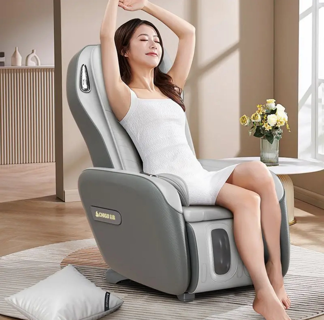 🪑 Elektrischer Massagesessel 701 – 6 Automatikprogramme, Luftdruckmassage, Bluetooth, verstellbar & faltbar, 96W, 24V – Shiatsu Ganzkörpermassage für Zuhause & Büro