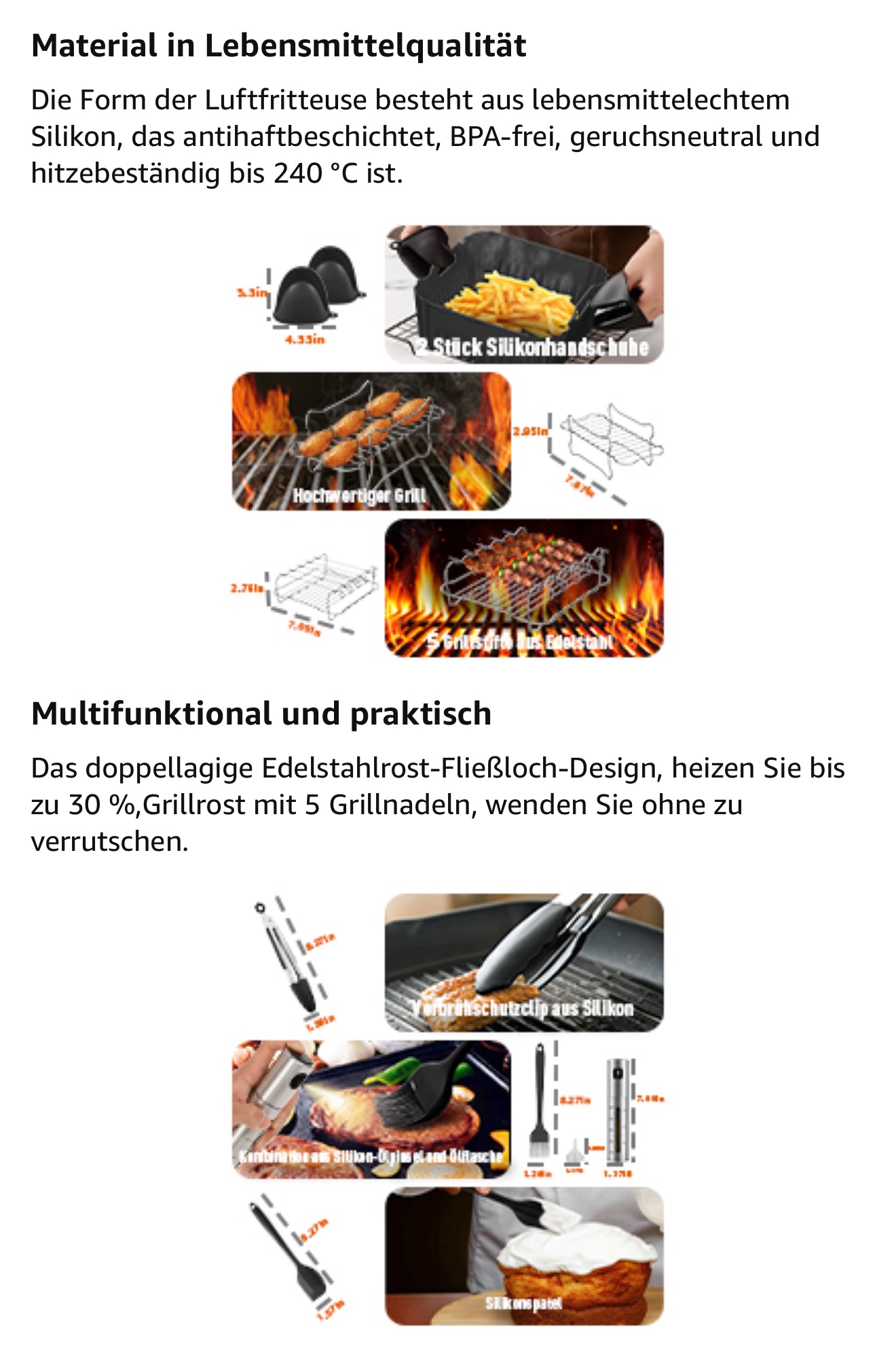 Philips Airfryer Zubehör Set – 24-teilig für Philips Airfryer 3000/5000 Dual Basket Serie NA350/00 & NA550/00 – BPA-freies Silikon & Edelstahl, 6L + 3L Formen, Tostpfannen & Ölsprüher