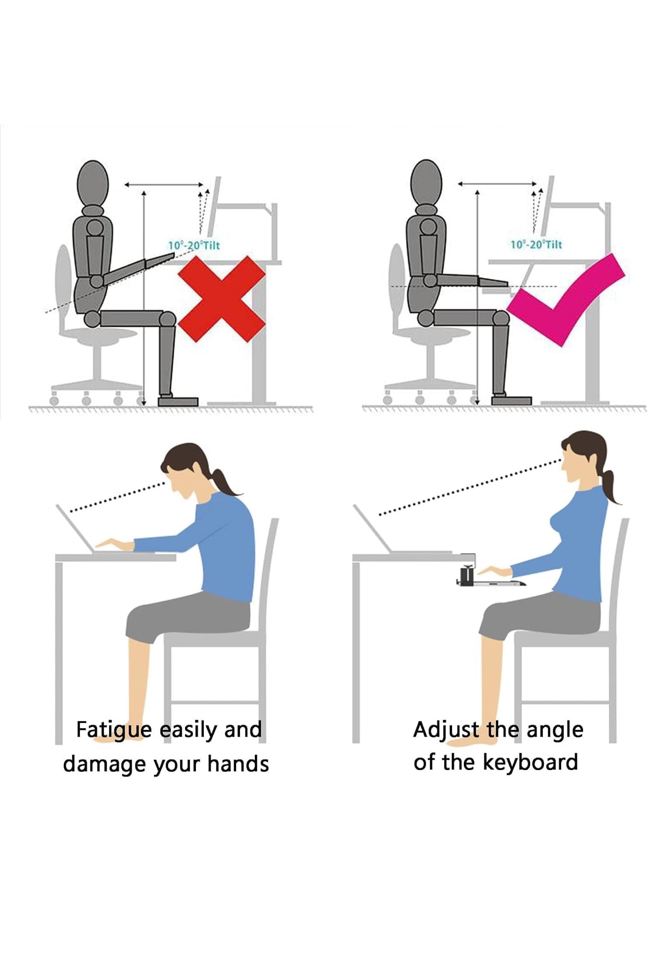 ALTIN™ Ausziehbare Tastaturablage unter dem Schreibtisch – Großes Format 65 x 25 cm – Mit C-Klemme, Ergonomisch & Stabil – Ideal für Arbeit & Gaming