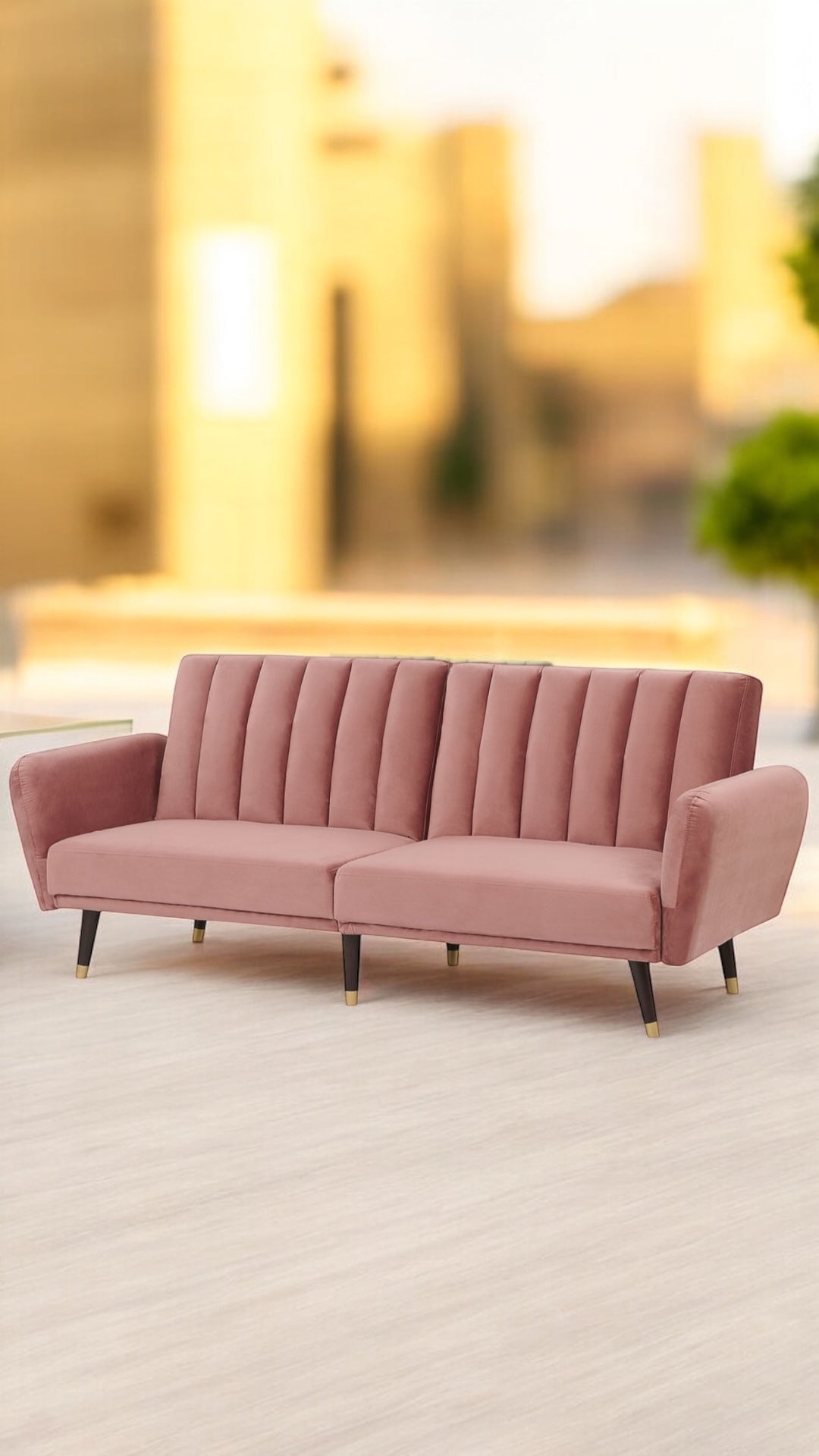 ALTIN™ Schlafsofa Rosa – Modernes 2-in-1 Sofa mit Klappbarer Rückenlehne & Atmungsaktivem Bezug für Stil und Komfort im Wohnbereich