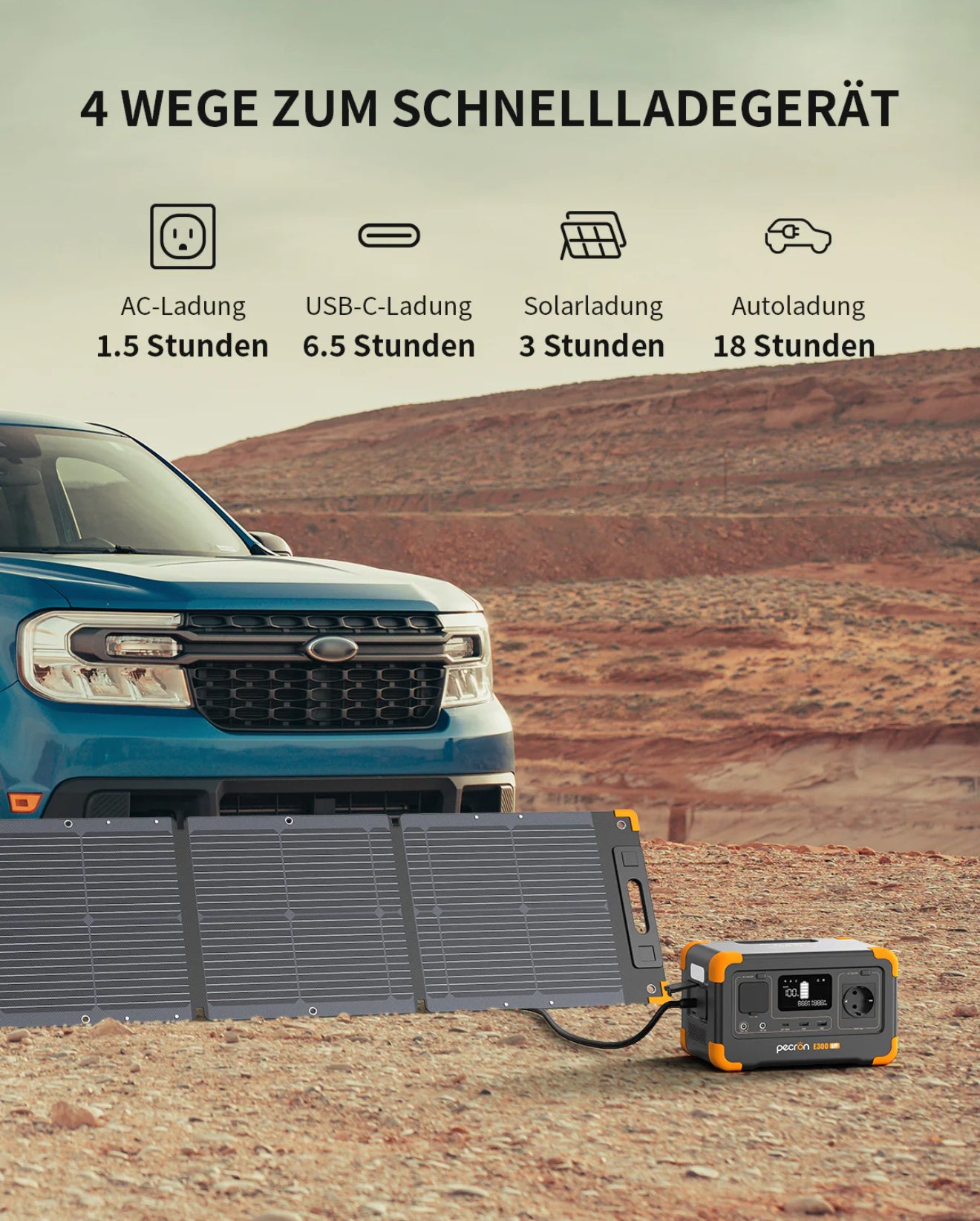 ✅ Set-Angebot: Tragbare Powerstation 288Wh 600W LiFePO4 + 200W Faltbares Solarpanel