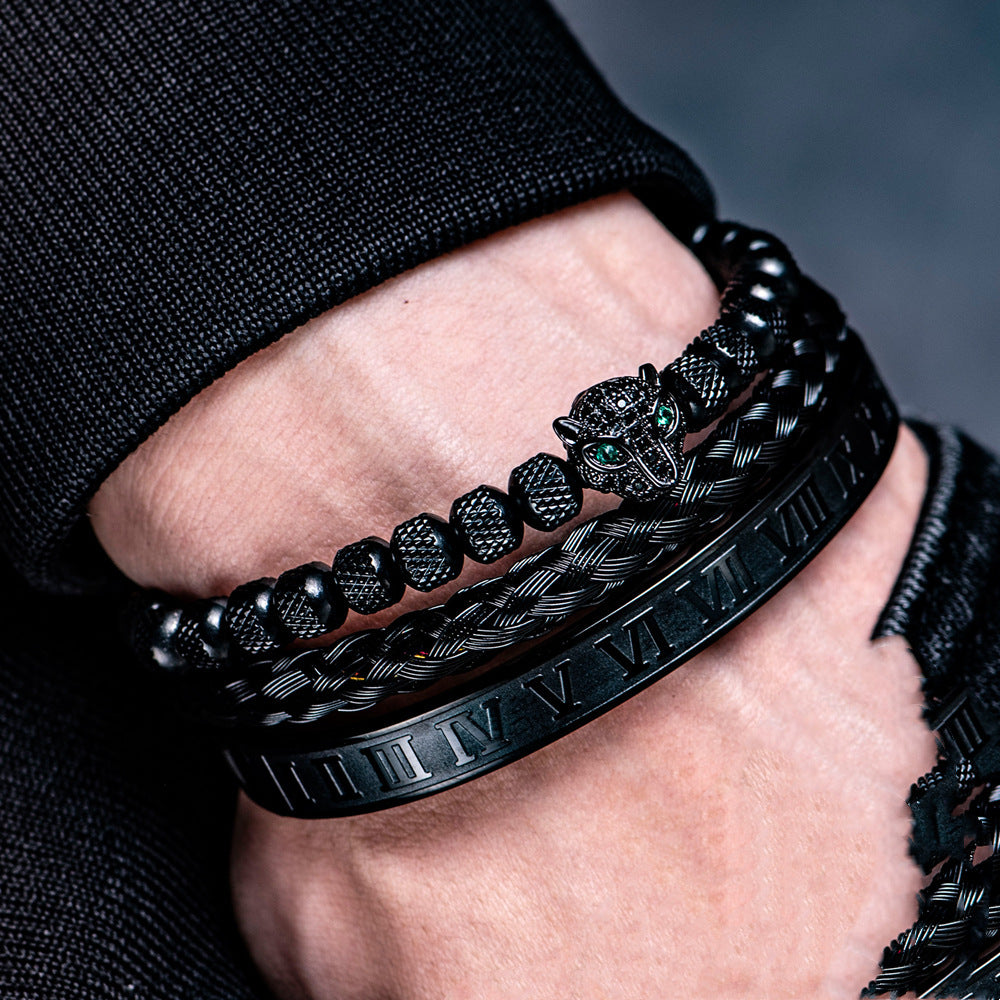 ALTIN™ Ewige Anziehung – Römisches Armband-Set mit Leopardenkopf | Unisex & Leidenschaftlich