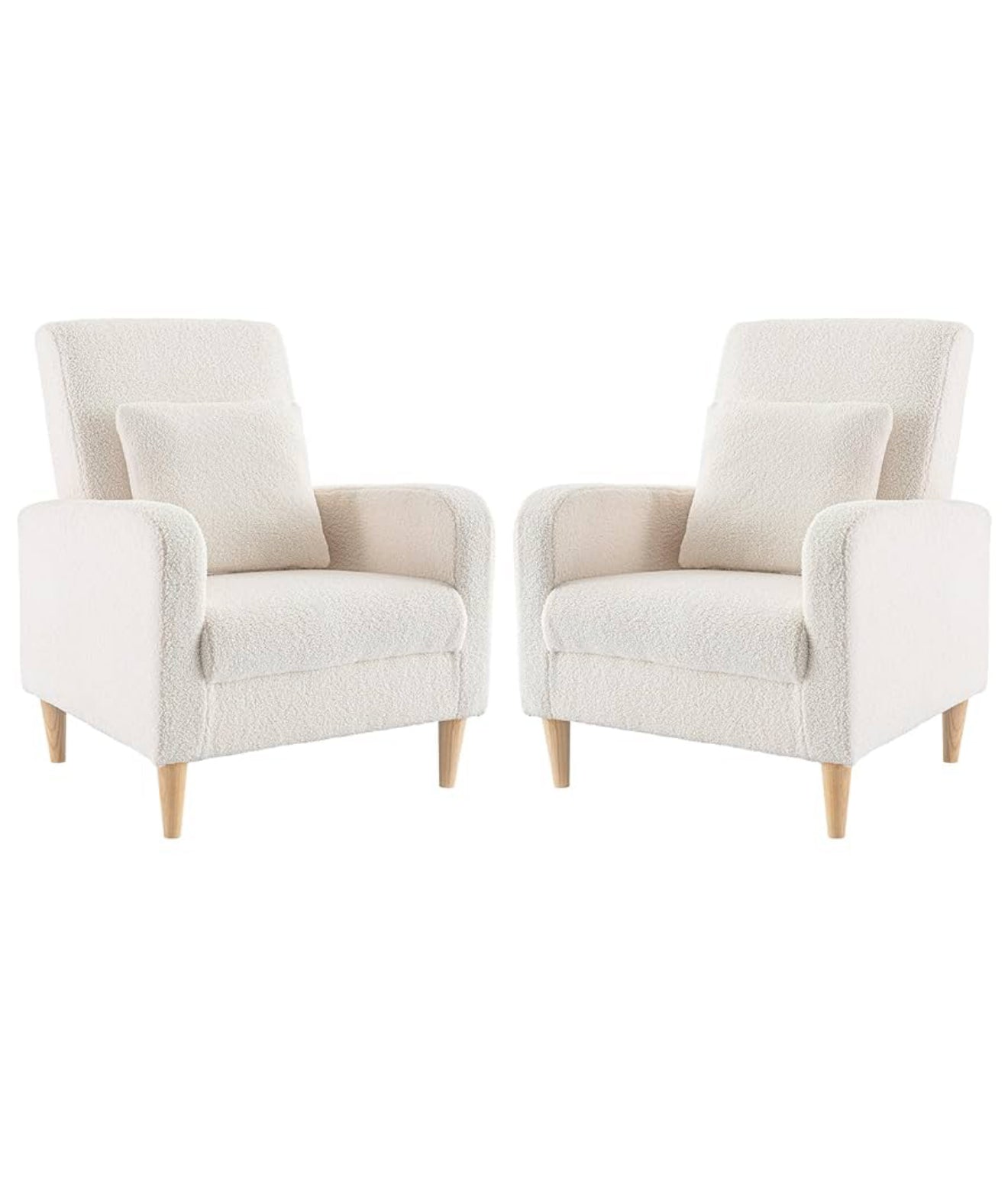COLAMY Einzelsessel – Moderner Polstersessel mit Holzbeinen, Memory-Schaum & ergonomischer Rückenlehne – 5 Farben verfügbar (Gelb, Beige, Blau, Grau , Creme )