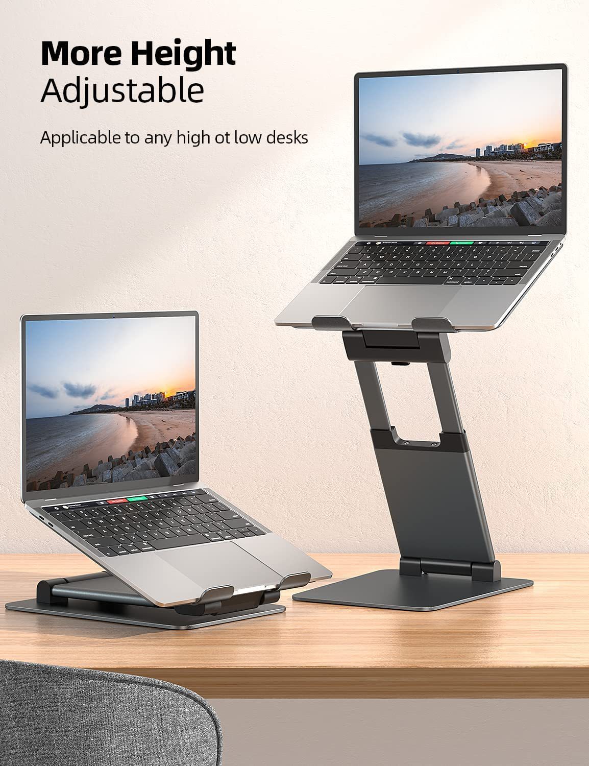 ALTIN™ Höhenverstellbarer Laptop-Ständer aus Aluminium – 360° Drehbar, Faltbar & Ergonomisch