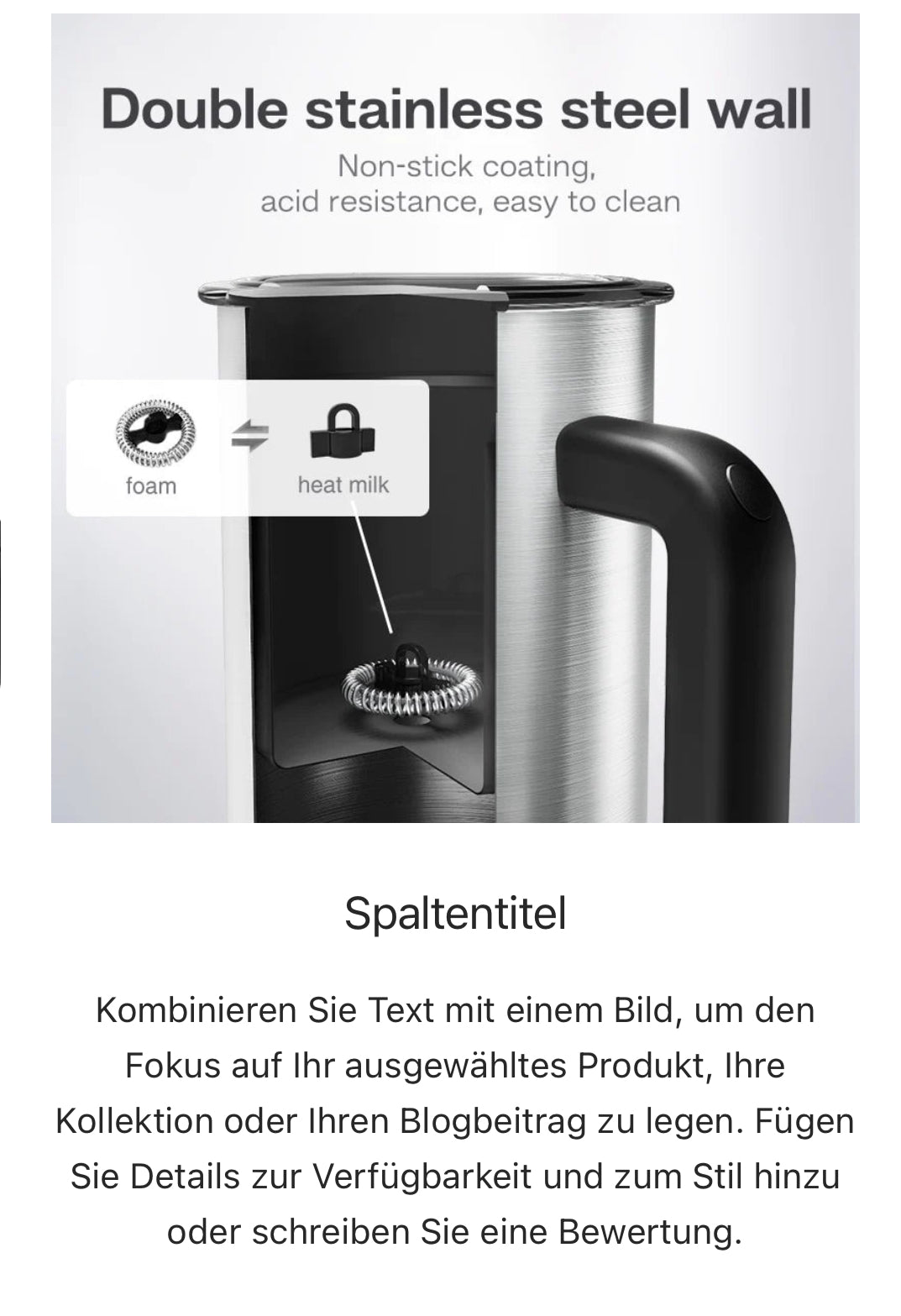 HiBREW M3A 4-in-1 Milchaufschäumer – Vollautomatischer Milchwärmer, Kalt-/Heißaufschäumung, 130 ml Kapazität, Antihaftbeschichtet, Präzise Temperaturkontrolle, Silber