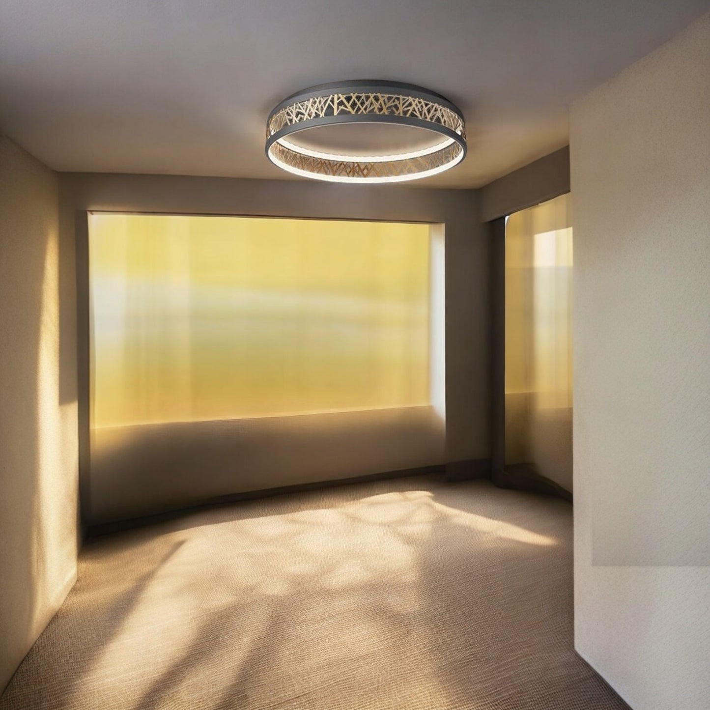 ALTIN™ LED Deckenleuchte mit Fernbedienung – Dimmbar, Ø52 cm, Modernes Schwarz-Gold Design für Wohnzimmer, Schlafzimmer & Büro