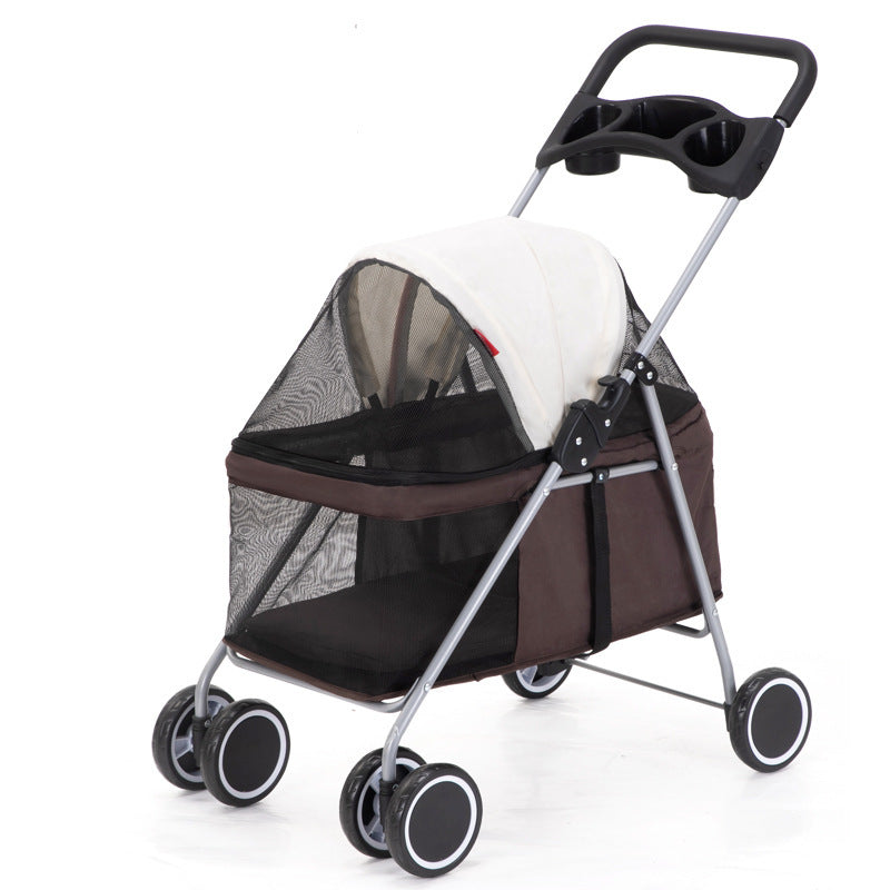 ALTIN™ Zusammenklappbarer Haustier-Kinderwagen mit 4 Rädern – Komfortabler Jogging-Buggy für Hunde & Katzen