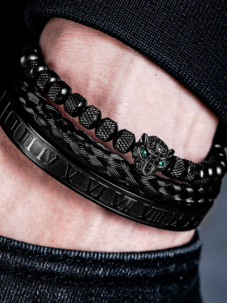 ALTIN™ Ewige Anziehung – Römisches Armband-Set mit Leopardenkopf | Unisex & Leidenschaftlich