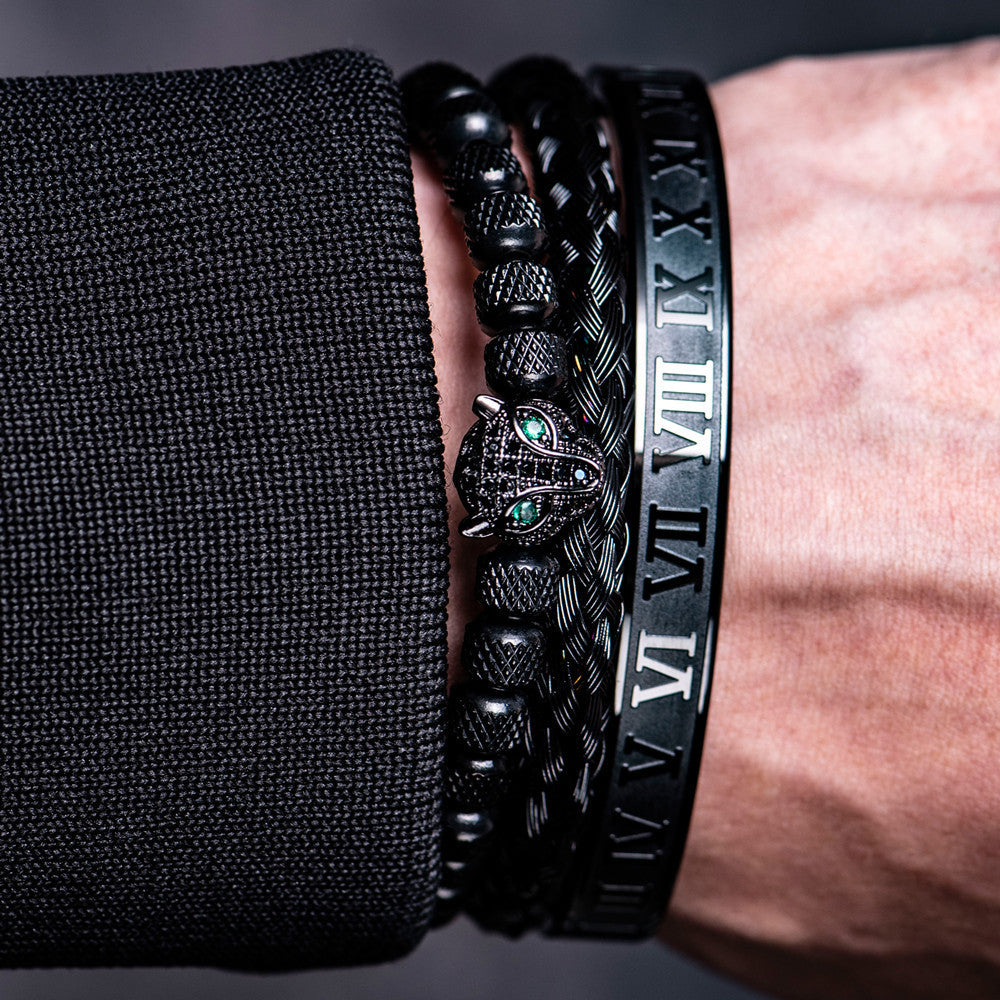 ALTIN™ Ewige Anziehung – Römisches Armband-Set mit Leopardenkopf | Unisex & Leidenschaftlich