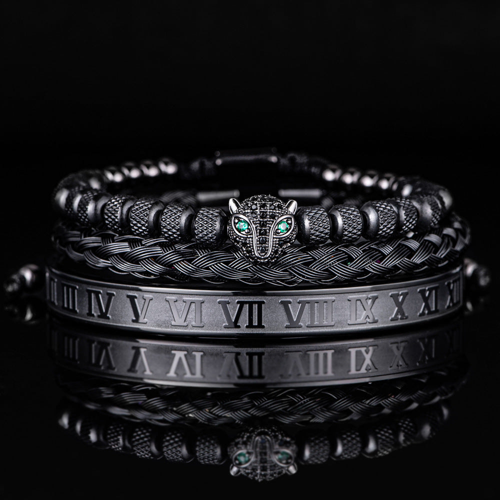 ALTIN™ Ewige Anziehung – Römisches Armband-Set mit Leopardenkopf | Unisex & Leidenschaftlich