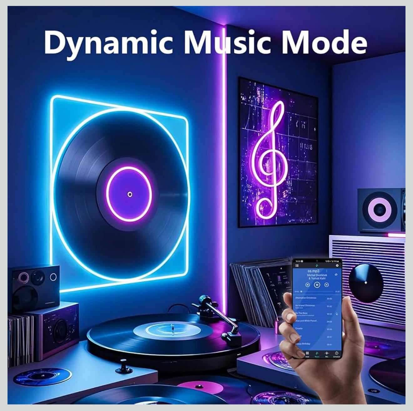 RGB Neon LED Streifen 5M App Steuerung Musik Sync Flexibles Lichtband