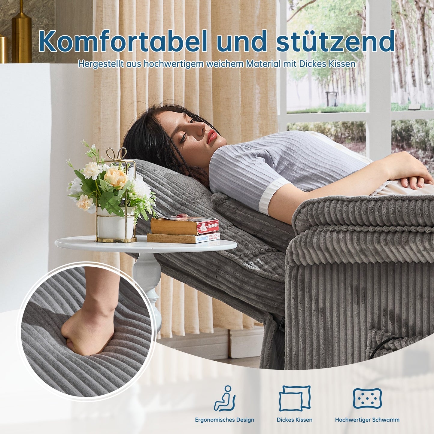 Elektrischer Relaxsessel – Doppelmotor, Luxus Komfort & Funktionalität R-Edition