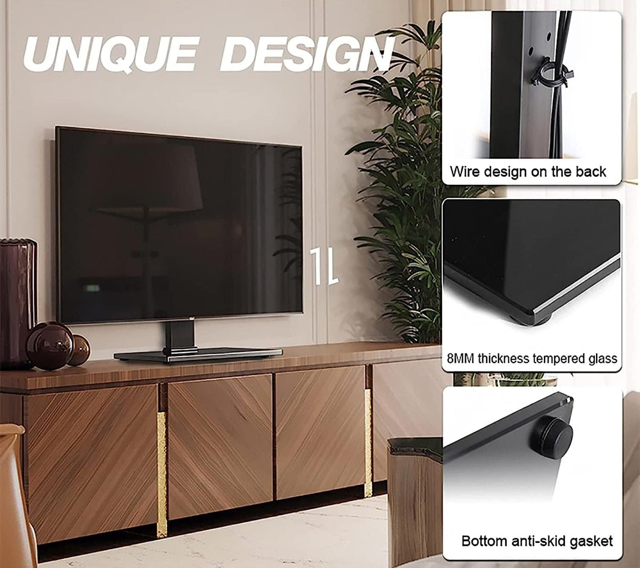 ALTIN™ TV Tisch-Ständer für 19–39 Zoll – 90° Schwenkbar, 3-fach Höhenverstellbar – Robuste Basis bis 45 kg Tragkraft