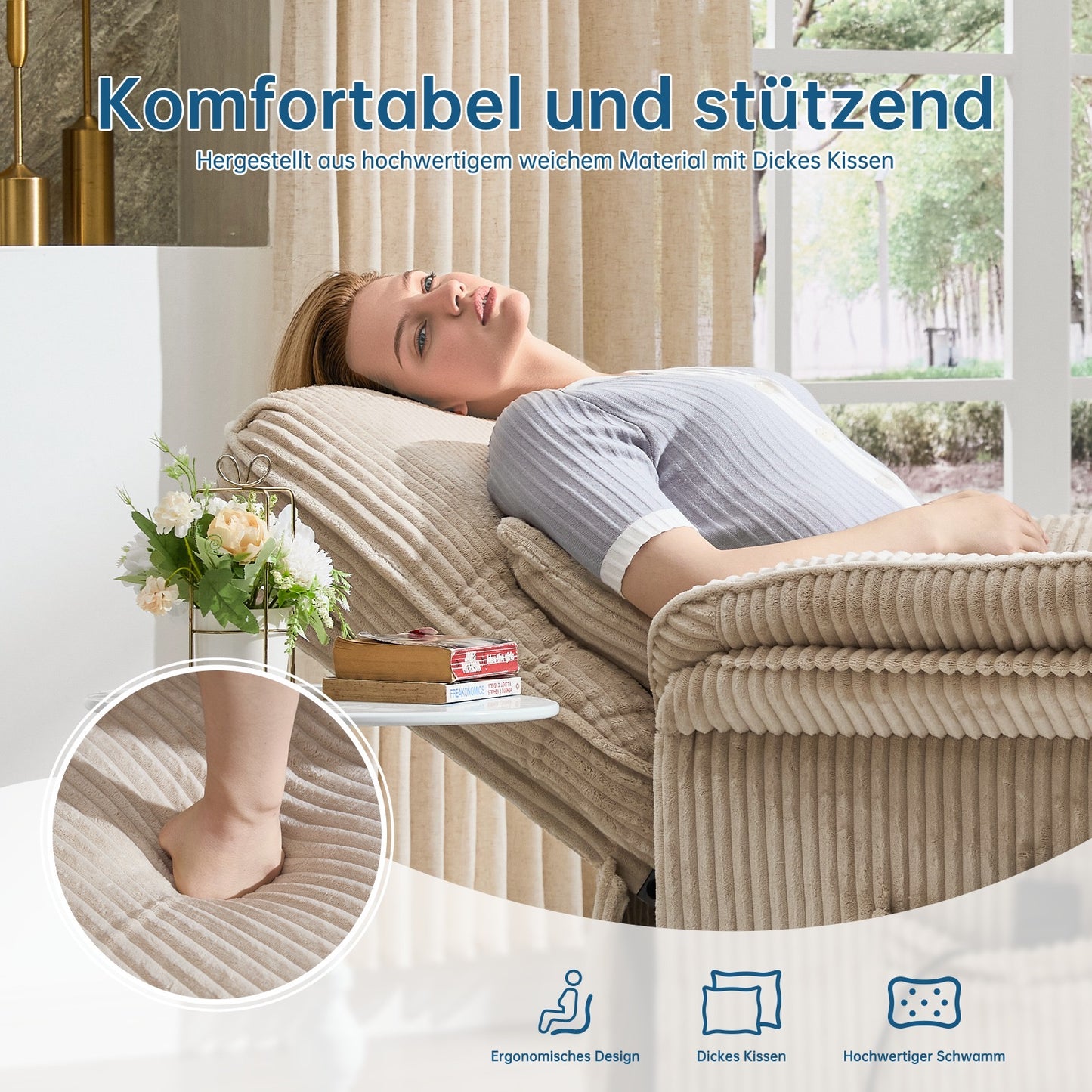 Elektrischer Relaxsessel – Doppelmotor, Luxus Komfort & Funktionalität R-Edition