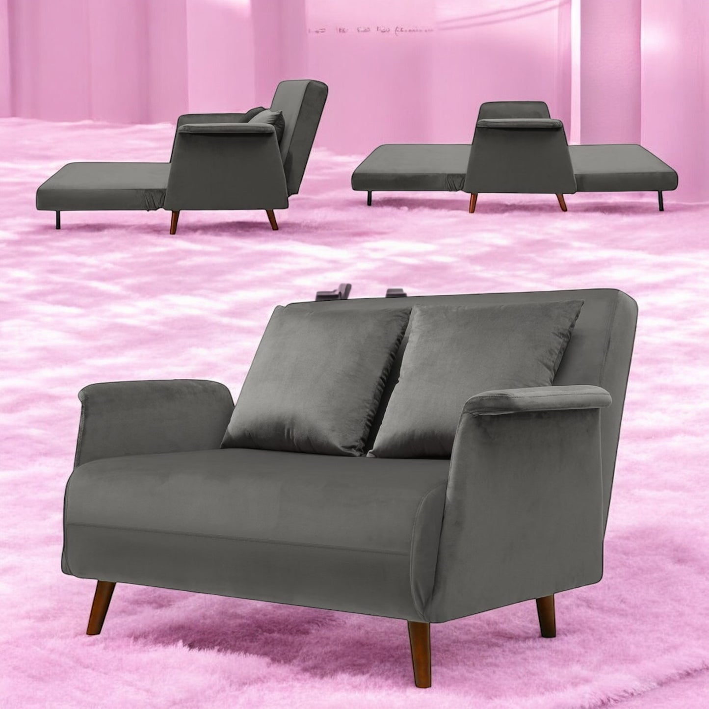 ALTIN™ Schlafsessel Samtgrau – Eleganter Liegesessel mit Verstellfunktion für stilvolle Wohn- & Schlafzimmer