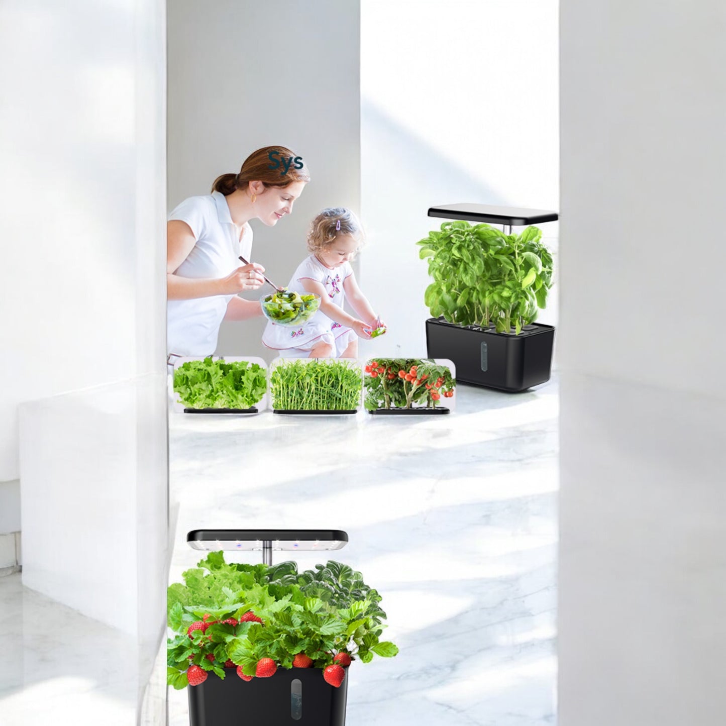 ALTIN™ hydroponisches pflanzensystem mit sprouter-tablett – indoor-garten mit led-timerlicht, pumpe & höhenverstellung bis 30 cm
