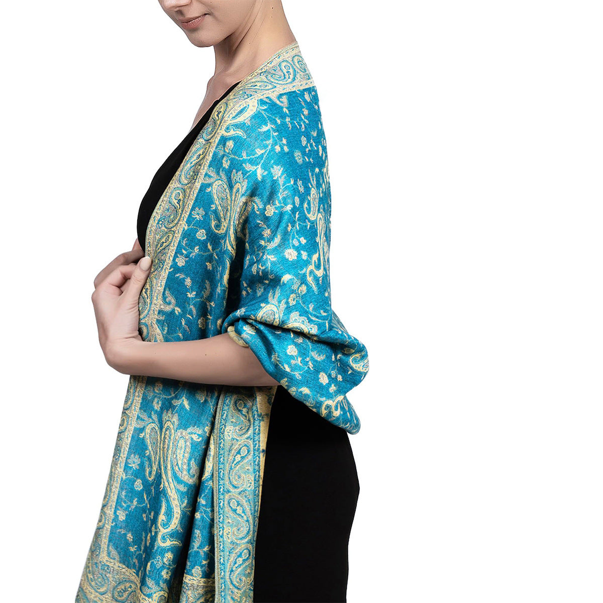 ALTIN™ Jacquard Ethno Schal mit Paisley-Muster – Fransen & weiches Gewebe | 175 cm+ | Perfekt für Herbst, Winter & jede Jahreszeit