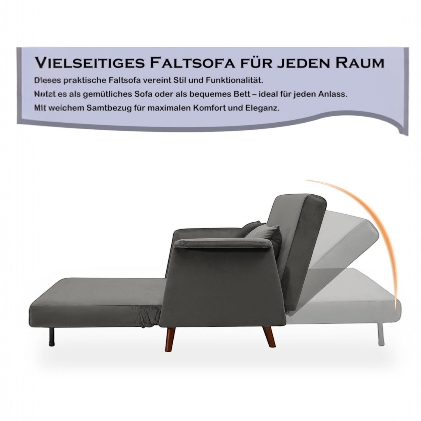 ALTIN™ Schlafsessel Samtgrau – Eleganter Liegesessel mit Verstellfunktion für stilvolle Wohn- & Schlafzimmer