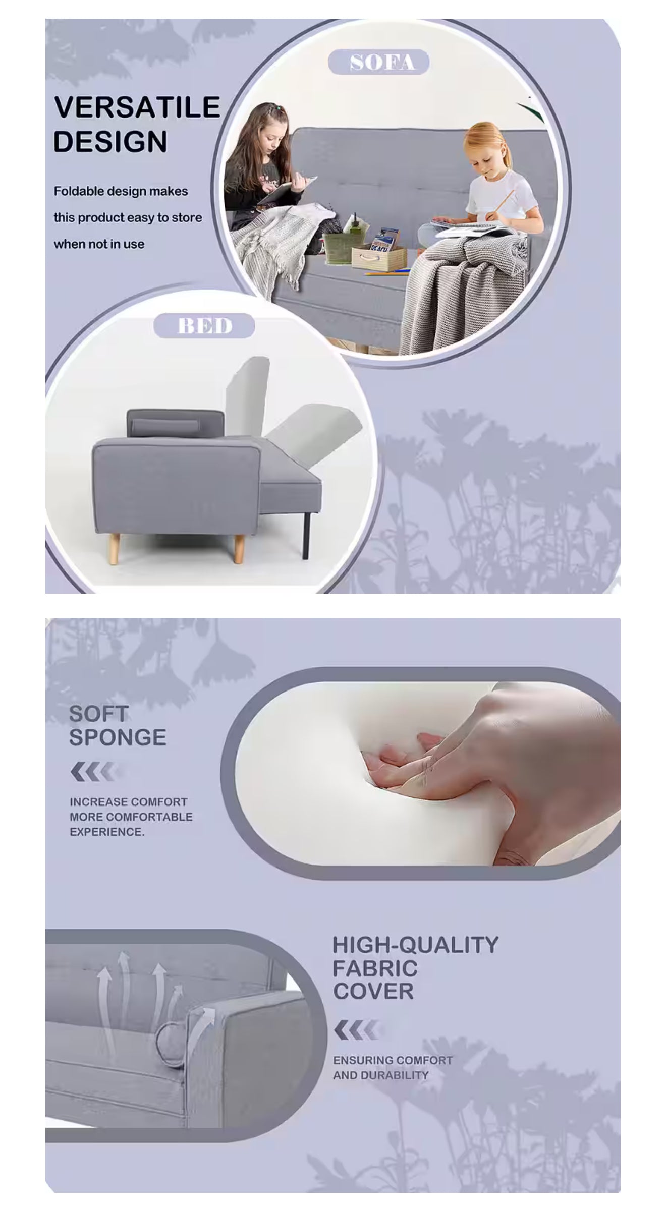 ALTIN™ 2-in-1 schlafsofa mit verstellbarer rückenlehne – modernes design, atmungsaktiver bezug & stabile konstruktion für wohn- und gästezimmer
