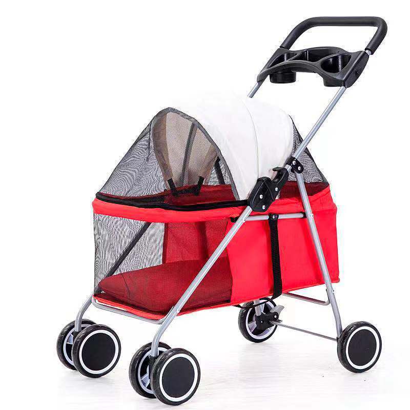 ALTIN™ Zusammenklappbarer Haustier-Kinderwagen mit 4 Rädern – Komfortabler Jogging-Buggy für Hunde & Katzen