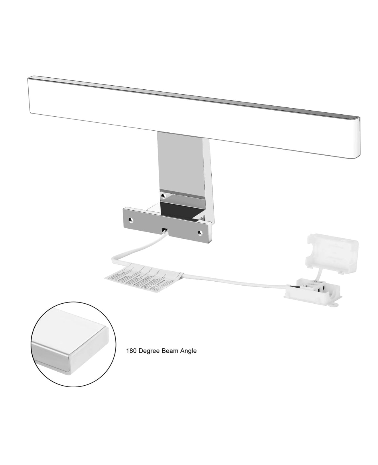 LED Spiegel Lampe 5W 500LM IP44 Neutralweiß 4000K, Edelstahl, 30cm, Make-up Licht