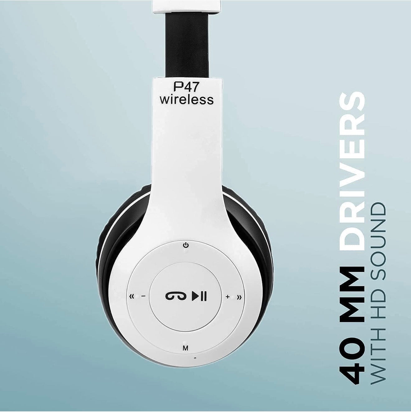 Kabelloser Bluetooth 5.0 P47 Kopfhörer Faltbar Stereo, FM, TF, Weiß/Rot/Schwarz