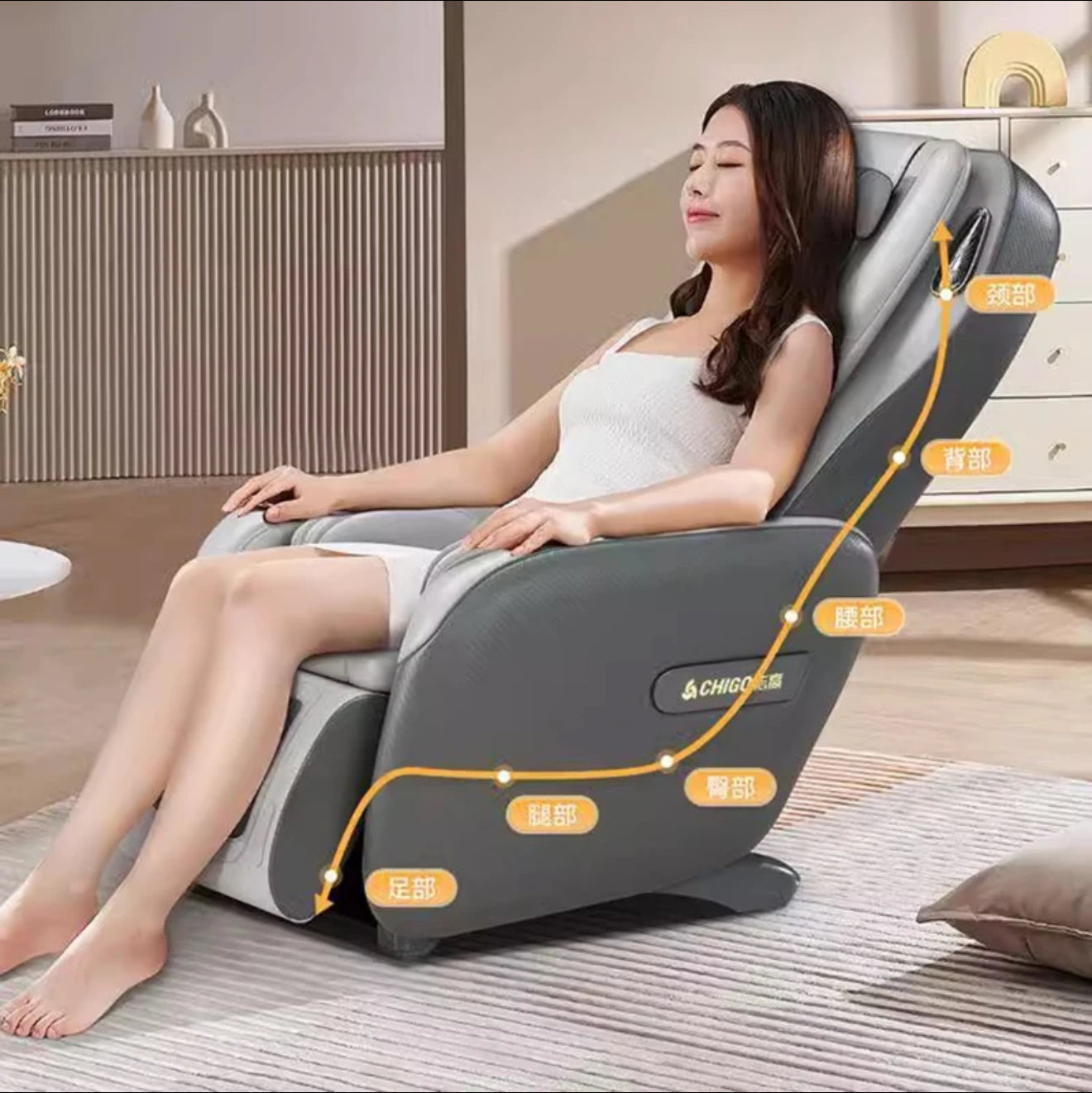 🪑 Elektrischer Massagesessel 701 – 6 Automatikprogramme, Luftdruckmassage, Bluetooth, verstellbar & faltbar, 96W, 24V – Shiatsu Ganzkörpermassage für Zuhause & Büro
