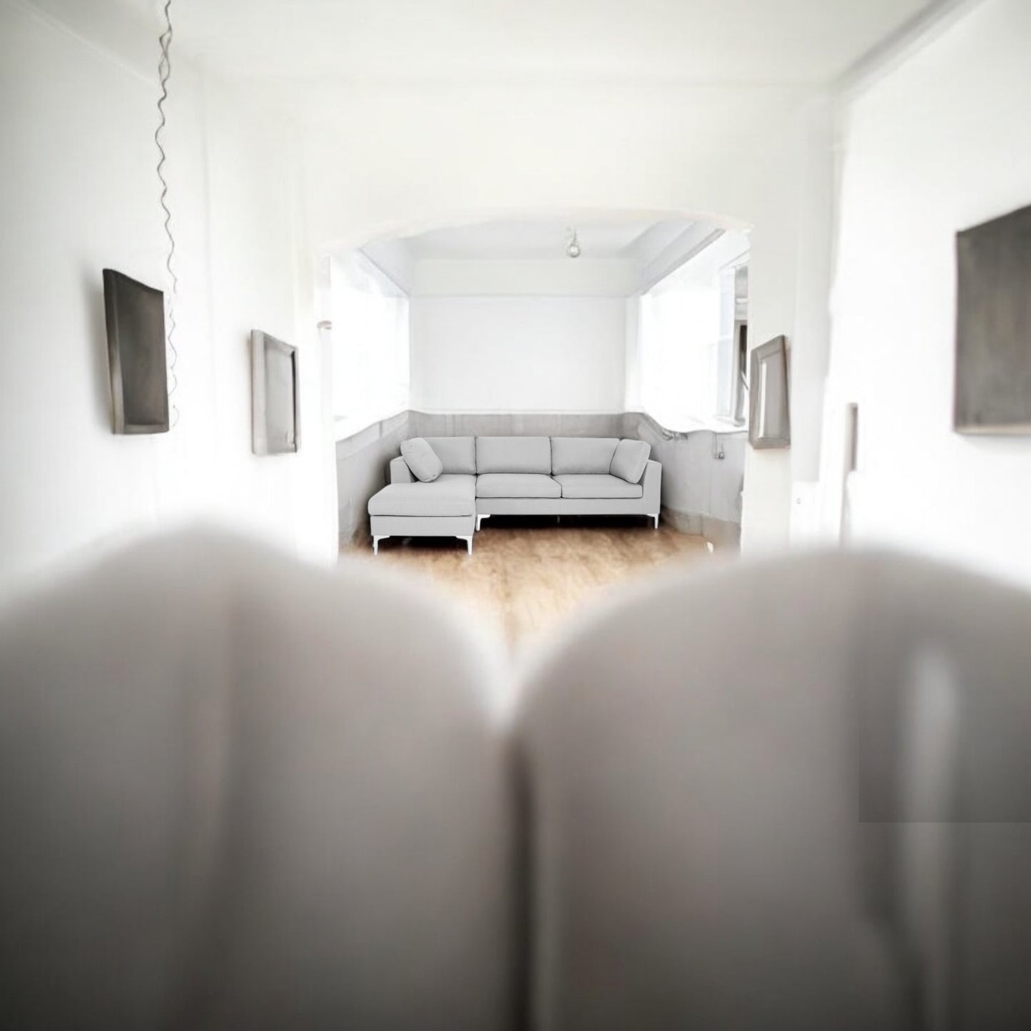 ALTIN™ Modernes Ecksofa – Schlafsofa in Hellgrau & Dunkelgrau mit Stauraum & Liegefunktion