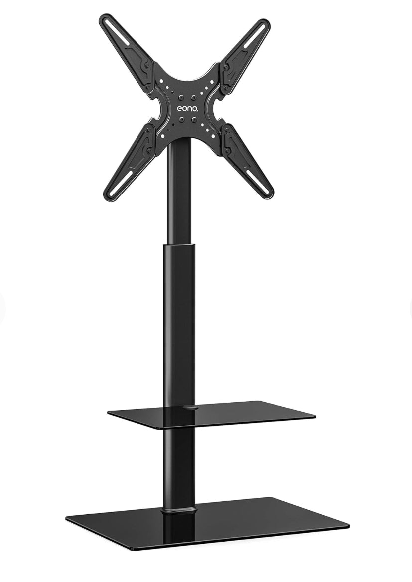 ALTIN™ TV Standfuß 32–55 Zoll – Höhenverstellbar, Schwenkbar – Universal TV-Ständer mit 2 Ablagen für LED LCD QLED OLED – Bis 60 Zoll & 35 kg
