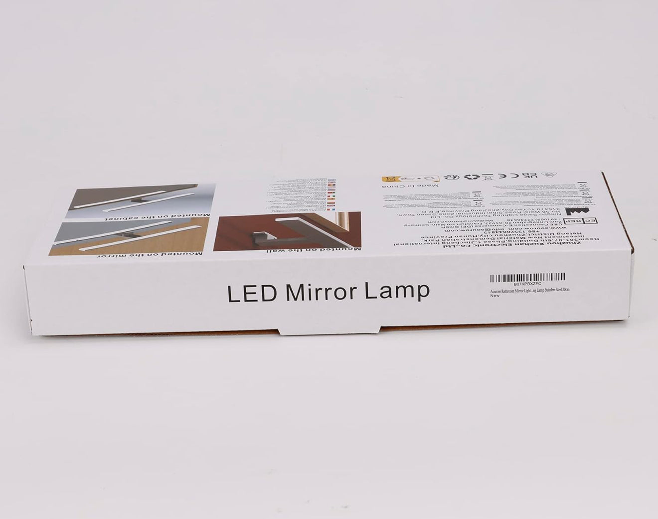 LED Spiegel Lampe 5W 500LM IP44 Neutralweiß 4000K, Edelstahl, 30cm, Make-up Licht