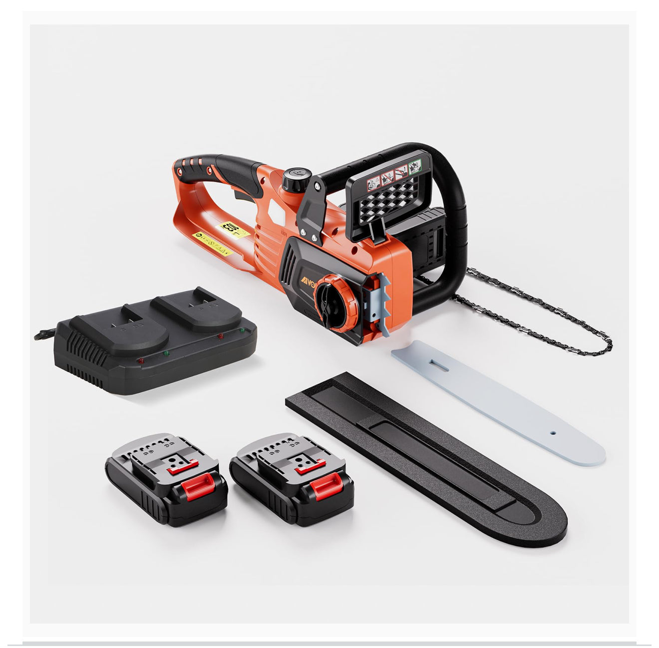 Akku Kettensäge 40 V – 30 cm, Brushless Motor, 2 Akkus & Ladegerät