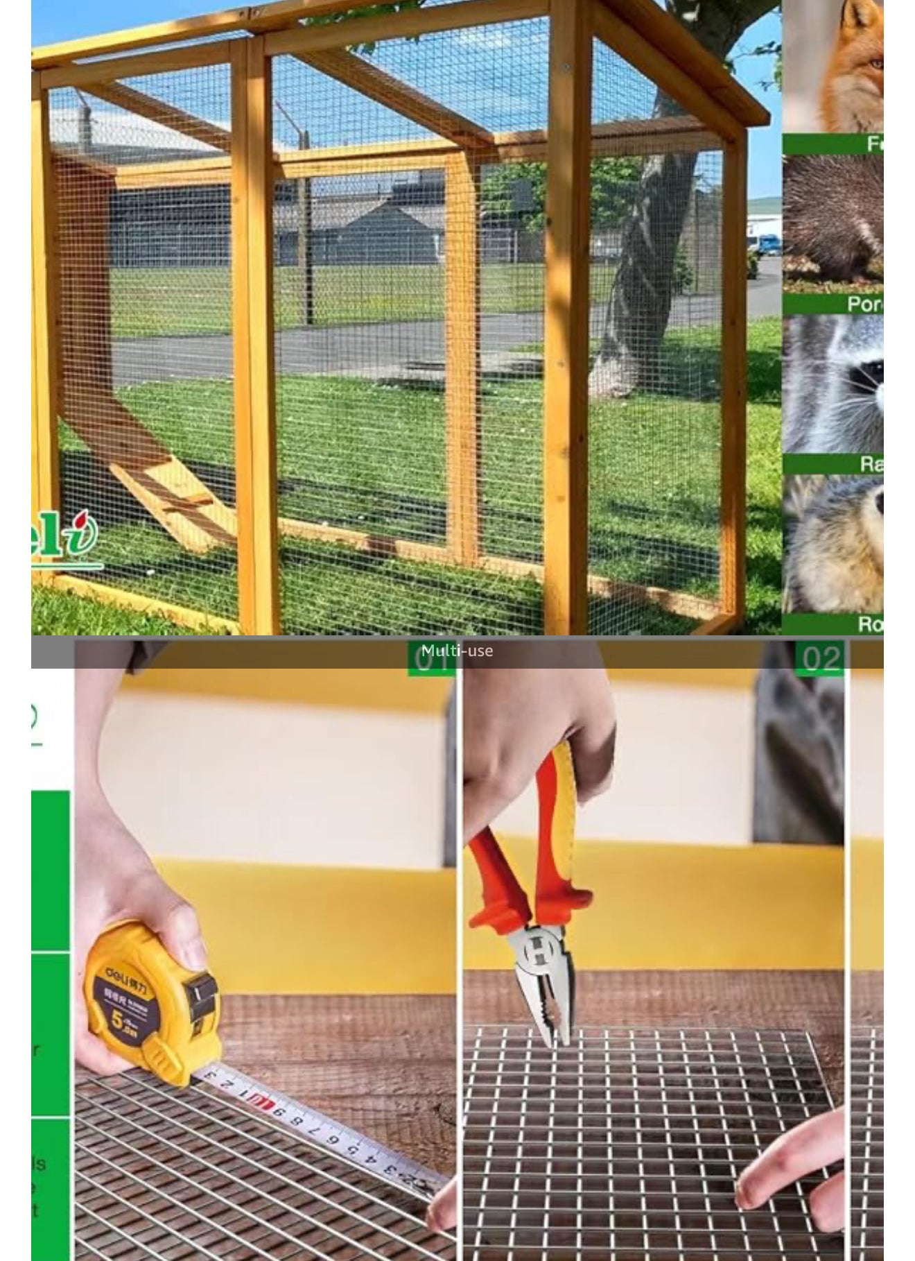 ALTIN™ Verzinkter Maschendrahtzaun 36”x50ft – 1/4”x1/4”, 23 Gauge – Wetterfest & Rostfrei – Ideal für Garten, Hühnergehege, Nagetierschutz