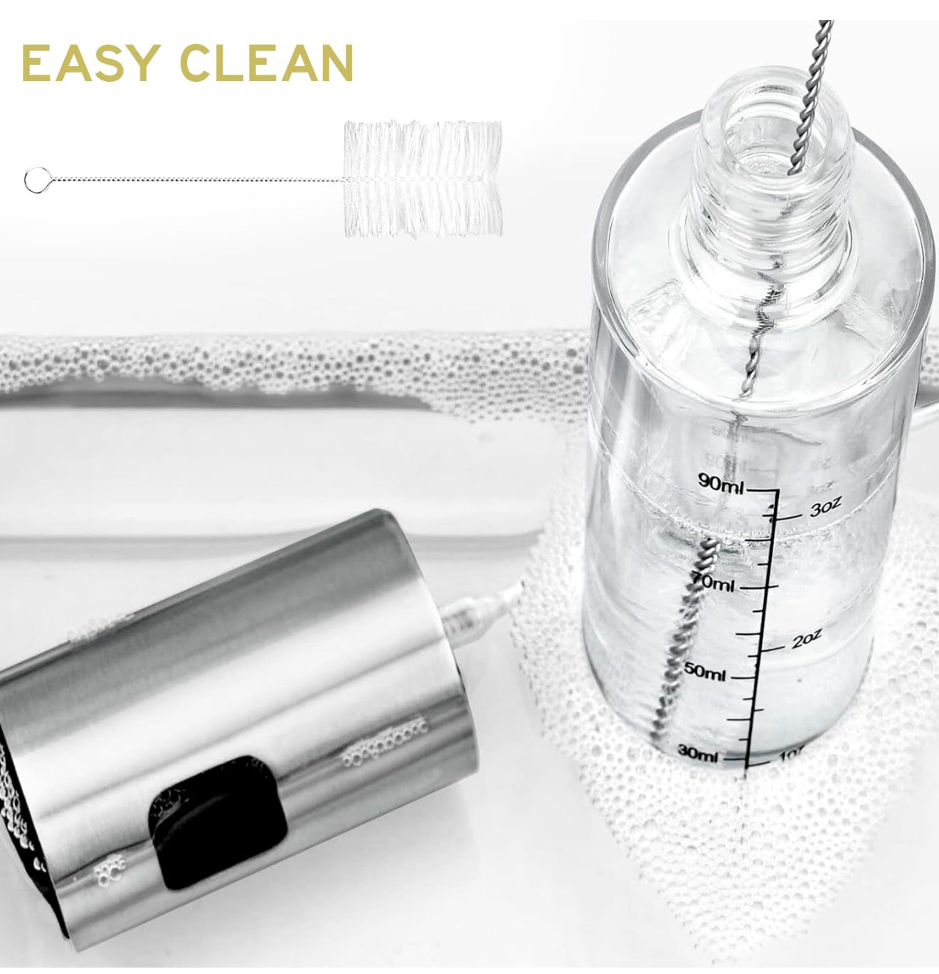 Öl Sprüher Set 2×100ml Glas + Ölpinsel | Nachfüllbar, Grillen, Salat, Küche