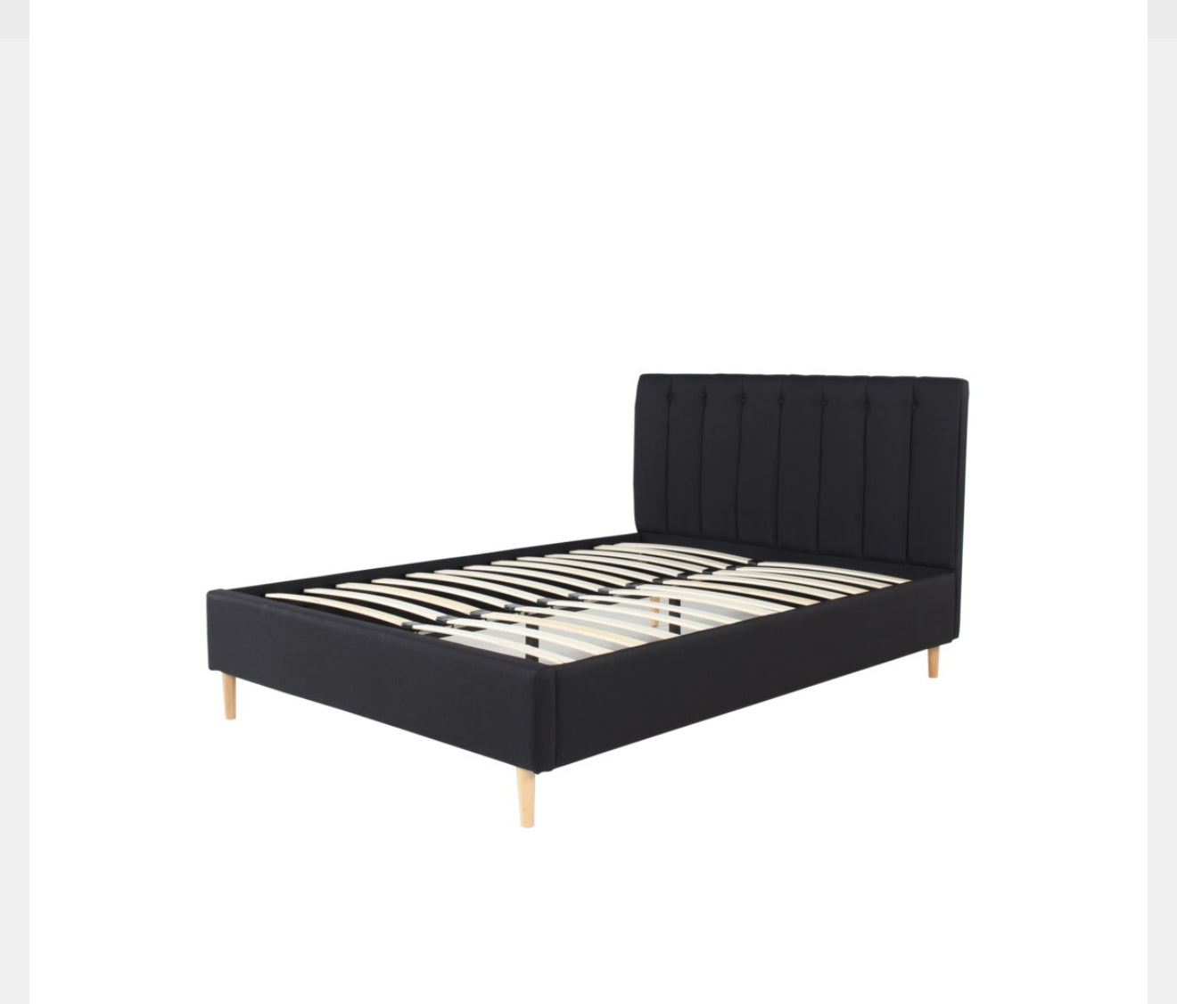 ALTIN™ futonbett – gepolstertes doppelbettgestell 140x200 cm, schwarz, mit kopfteil