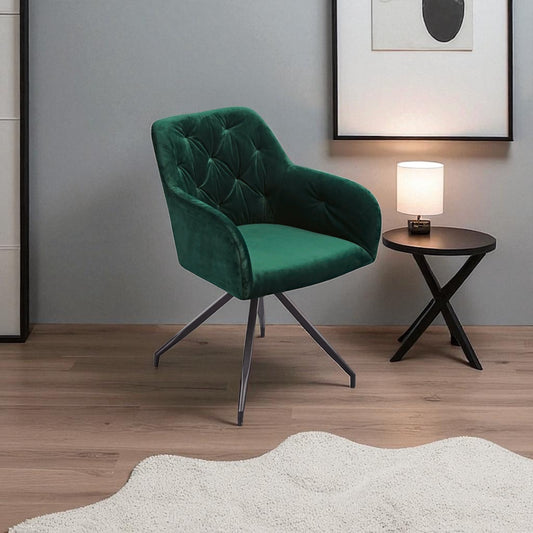 2er Set Drehbare Esszimmerstühle aus Samt – 360° Drehstuhl mit Armlehnen, X-Metallfuß, Modernes Design, Weicher Sitzkomfort, 5 Farben (Schwarz, Beige, Grau, Olivgrün, Gelb)