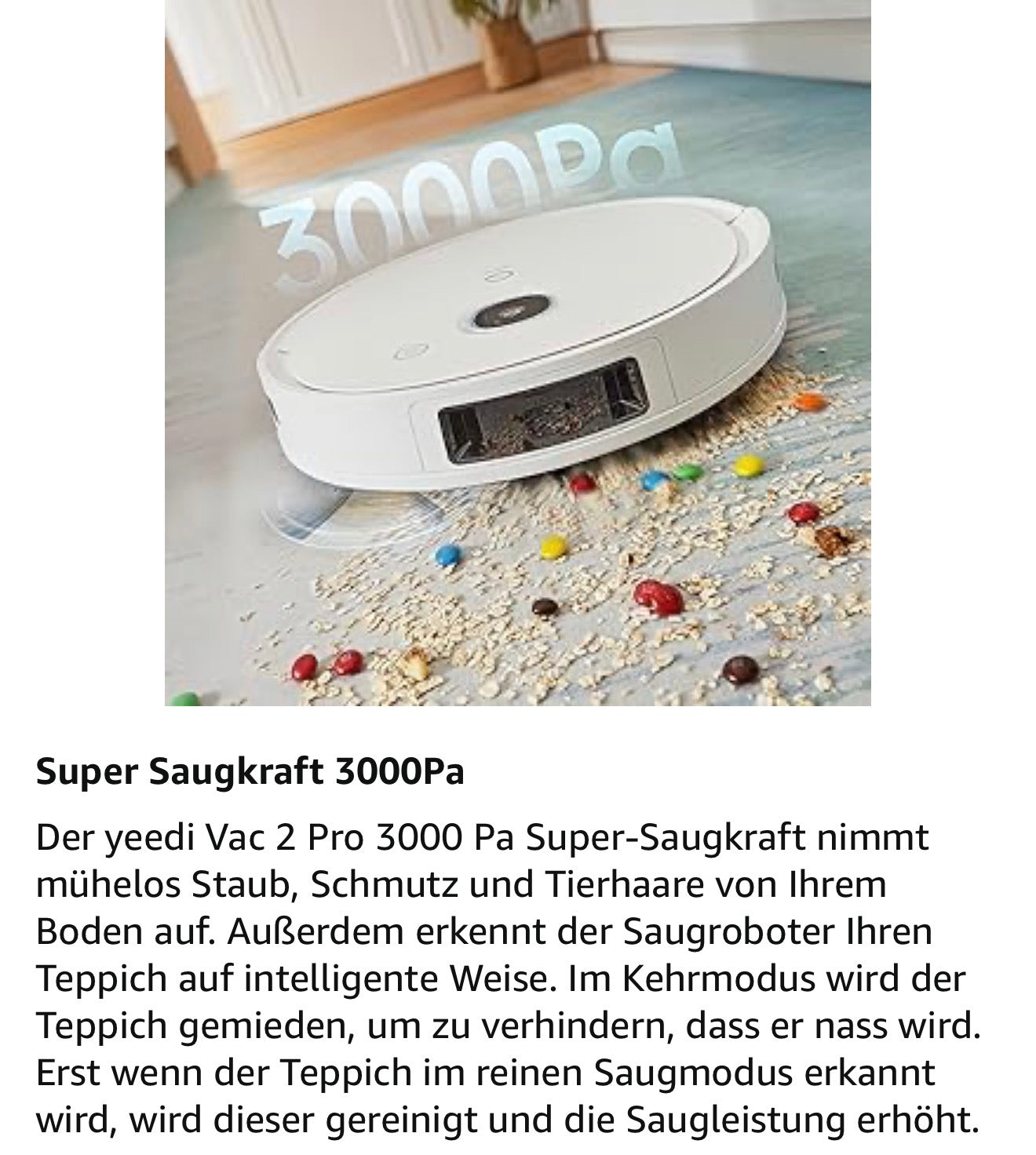 yeedi vac 2 pro Saugroboter 3000Pa Wischfunktion 2in1 480/min VSLAM App